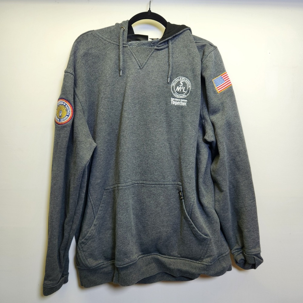 Dri Duck 7035 Woodland Heavyweight Power Fleece Hoodie XL gray IBEW Union